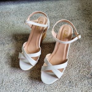 LULUS White Strappy Wedge Sandals
